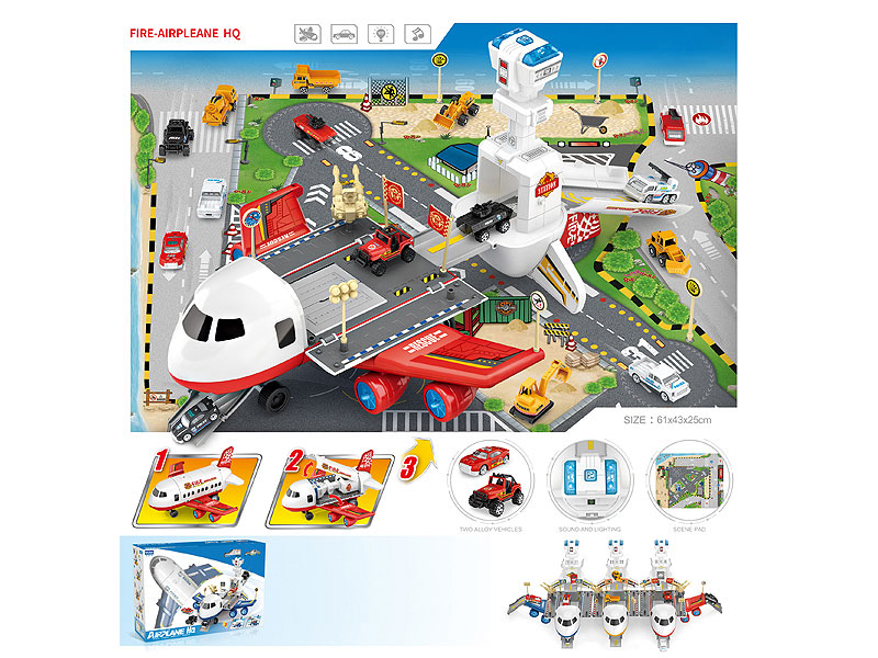 Free Wheel Fire-Airpleane Hq W/L_M toys