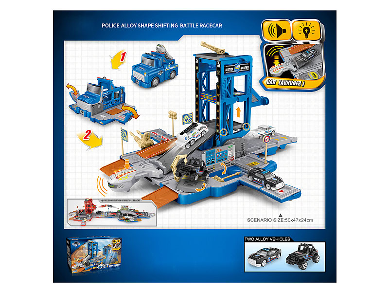 Free Wheel Police-Alloy Shape Shifting Battle Racecar W/L_S toys