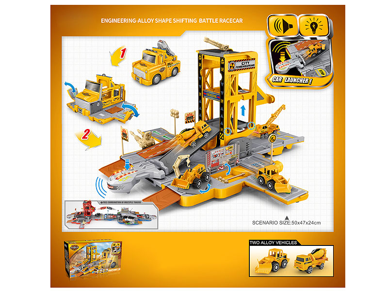 Free Wheel Engineering-Alloy Shape Shifting Battle Racecar W/L_S toys