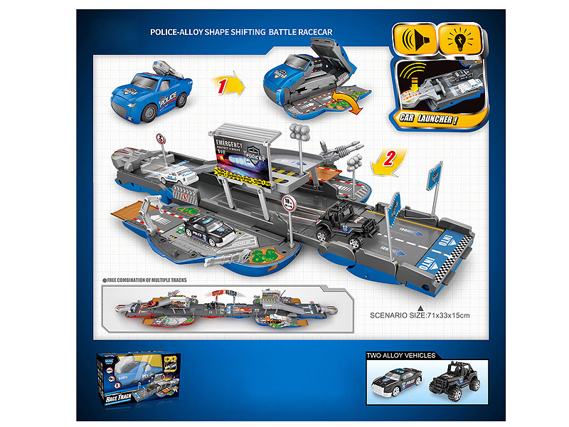 Free Wheel Police-Alloy Shape Shifting Battle Racecar W/L_S toys