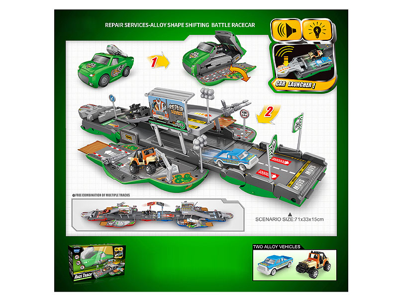 Free Wheel Repair Services-Alloy Shape Shifting Battle Racecar W/L_S toys