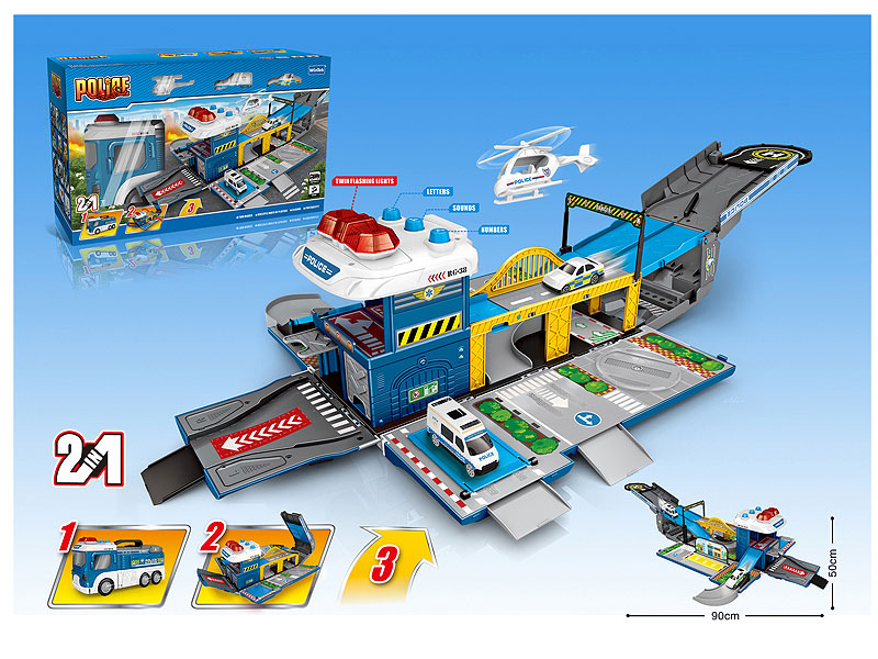 Free Wheel Police Storage Truck W/L_S toys