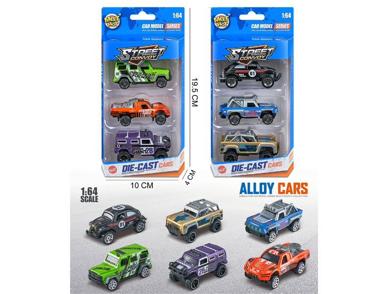 1:64 Die Cast Car Free Wheel(3in1) toys