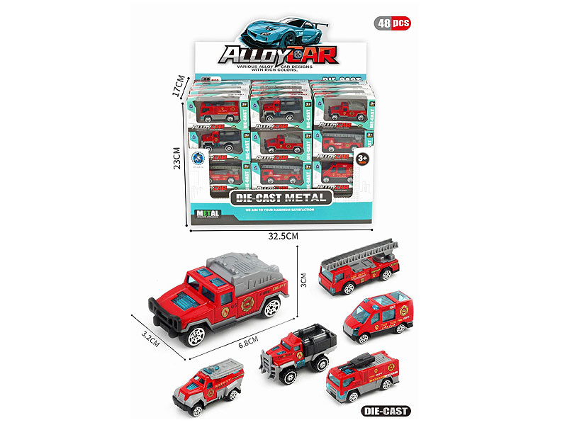 Die Cast Fire Engine Set Free Wheel(48in1) toys