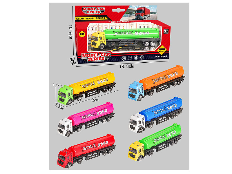 1:64 Die Cast Oil Tanker Free Wheel(6C) toys