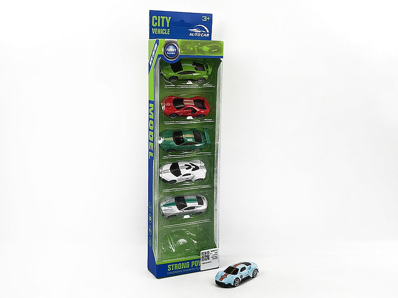 Die Cast Sports Car Free Wheel(6in1) toys