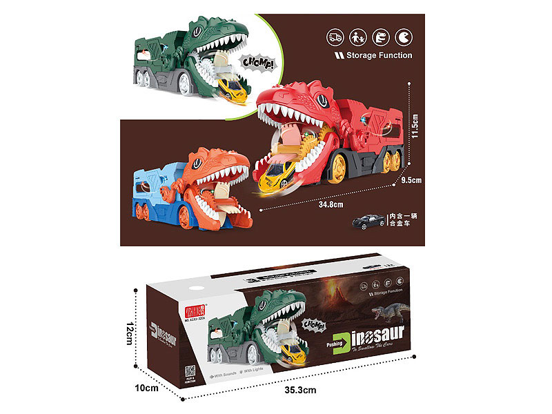 Free Wheel Dinosaur Transporter W/L_S(3C) toys