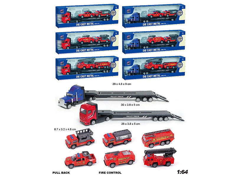 1:64 Die Cast Truck Free Wheel(2S2C) toys