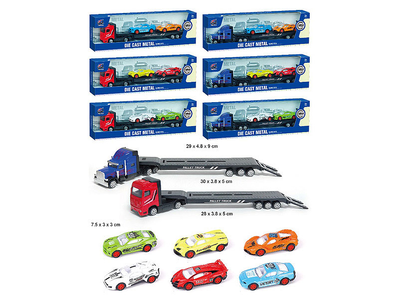 1:64 Die Cast Truck Free Wheel(2S2C) toys