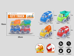 Free Wheel Cartoon Car(4in1) toys