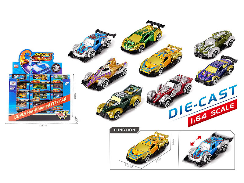 1:64 Die Cast Car Free Wheel(60in1) toys