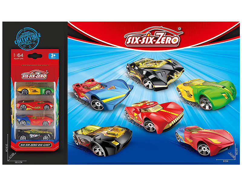 Die Cast Sports Car Free Wheel(4in1) toys