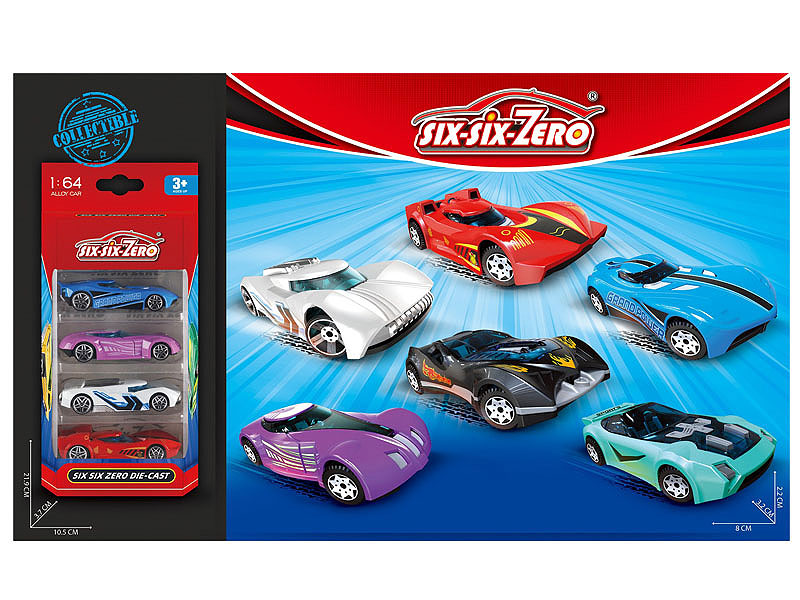 Die Cast Sports Car Free Wheel(4in1) toys