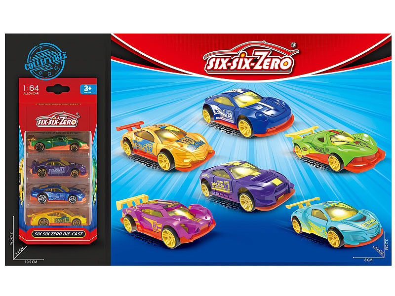 Die Cast Sports Car Free Wheel(4in1) toys