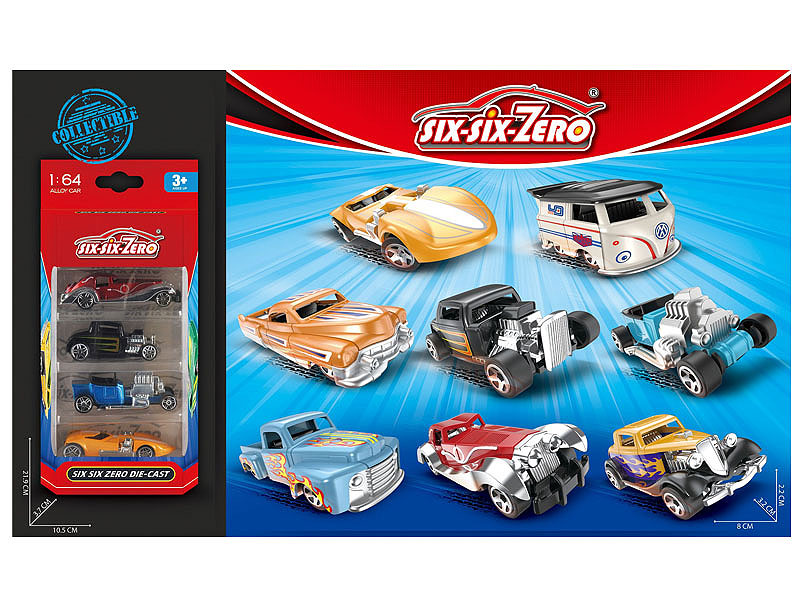 Die Cast Sports Car Free Wheel(4in1) toys