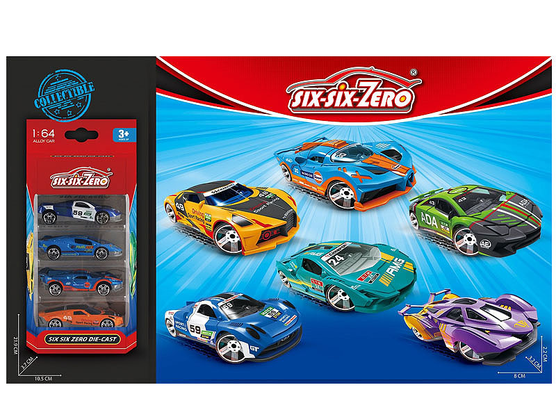 Die Cast Sports Car Free Wheel(4in1) toys