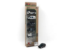1:64 Metal Free Wheel Police Car(6in1) toys