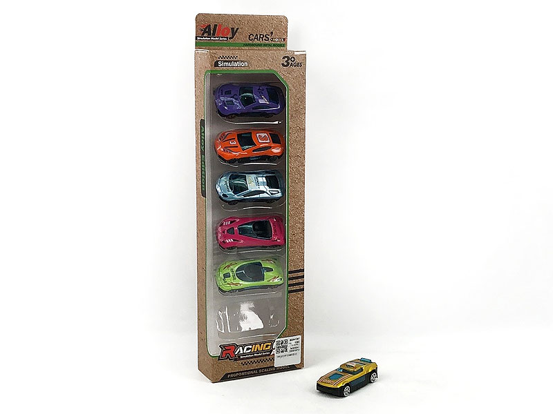 1:64 Die Cast Sports Car Free Wheel(6in1) toys