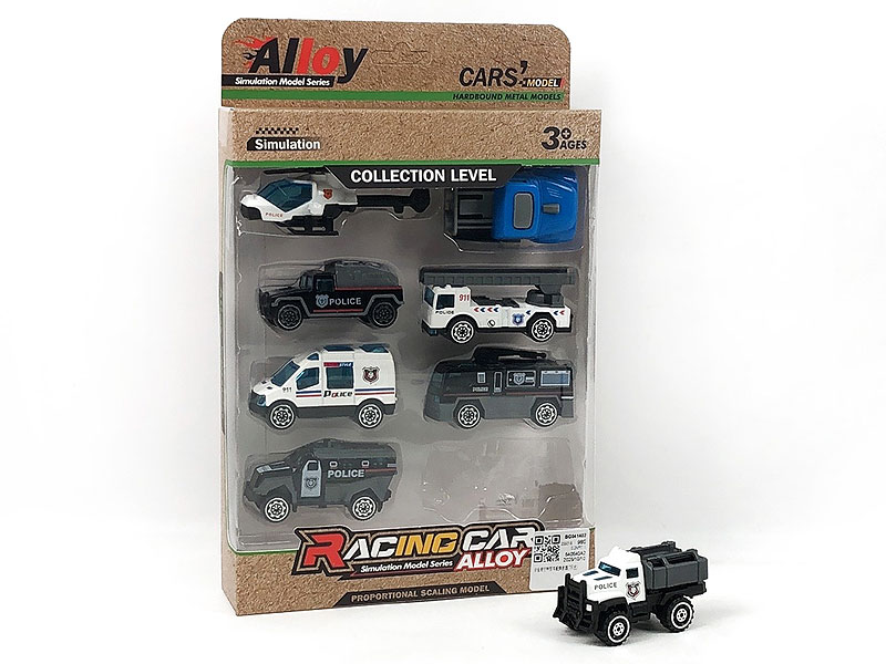 Die Cast Police Car Free Wheel(7in1) toys