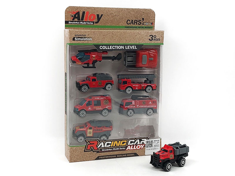 Die Cast Fire Engine Free Wheel(7in1) toys