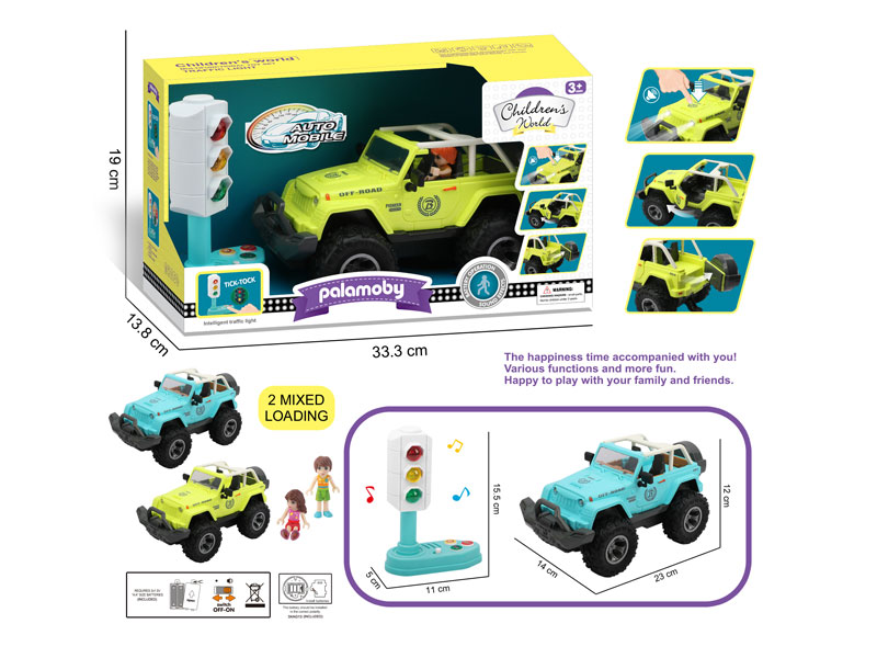 Free Wheel Cross-country Car W/L_M & Traffic Light W/L_M & Doll toys