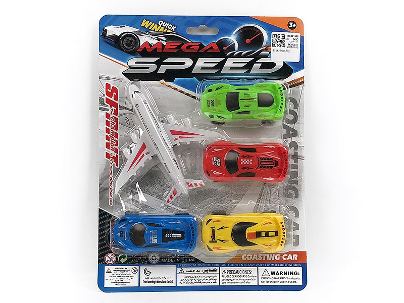 Free Wheel Airplane & Free Wheel Sports Car(5in1) toys
