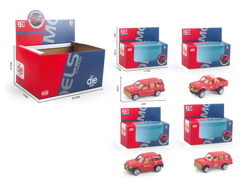 Die Cast Fire Engine Free Wheel(12in1) toys