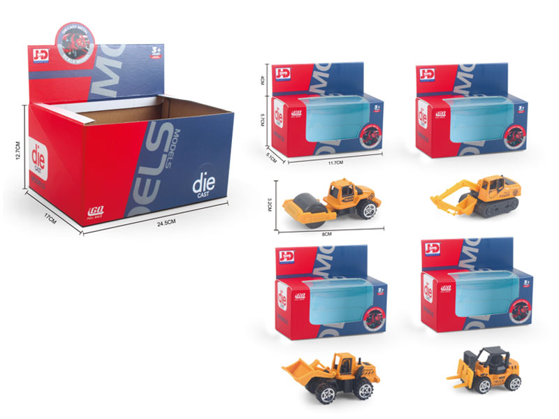 Die Cast Construction Truck Free Wheel(12in1) toys