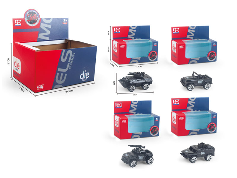 Die Cast Military Car Free Wheel(12in1) toys
