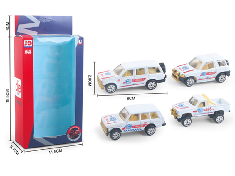 Die Cast Ambulance Free Wheel(4in1) toys