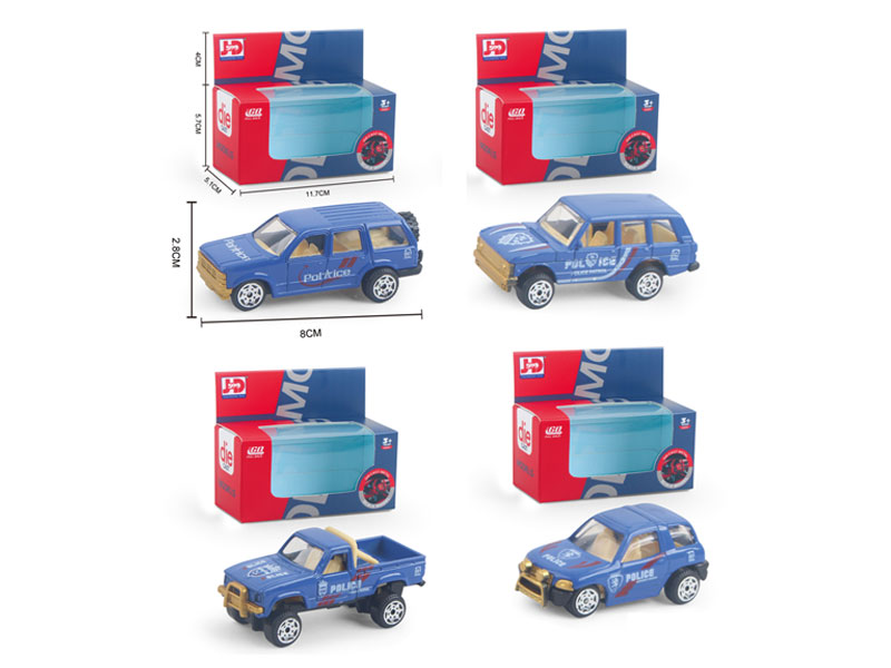 Die Cast Police Car Free Wheel(4S) toys