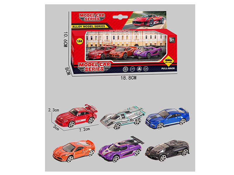 1:64 Die Cast Car Free Wheel(3in1) toys