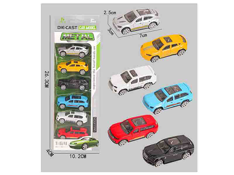 1:64 Die Cast Car Free Wheel(6in1) toys
