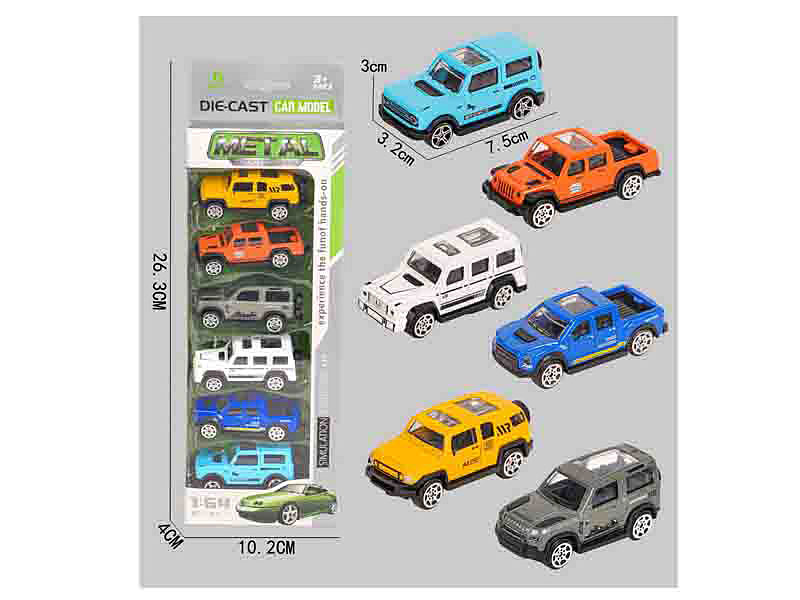 1:64 Die Cast Car Free Wheel(6in1) toys