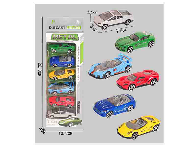 1:64 Die Cast Car Free Wheel(6in1) toys