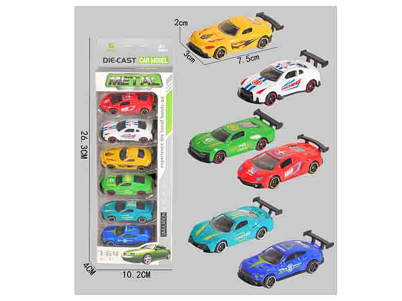 1:64 Die Cast Car Free Wheel(6in1) toys