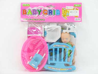 Baby Bed W/Doll toys
