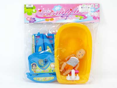 Baby Bed & Doll &Tub(3C) toys