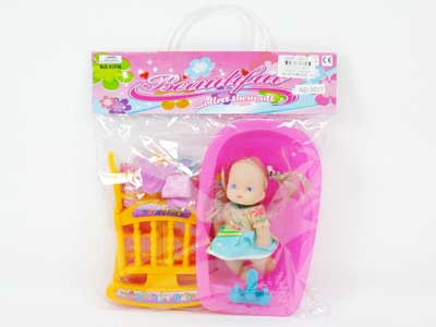 Baby Bed & Doll &Tub(3C) toys