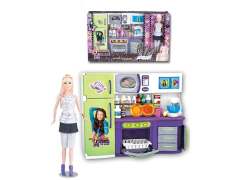 Refrigerator Set & Doll