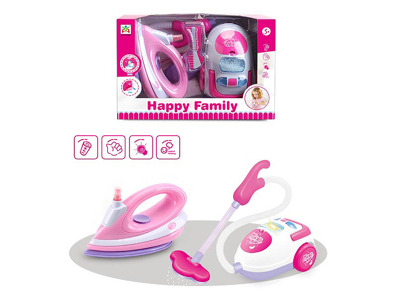 B/O Electric Iron & Vacuum Cleaner W/L toys