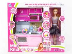 Kitchen Set W/L_M & Doll