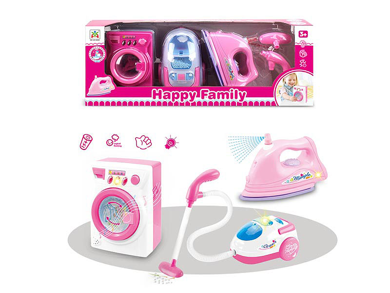B/O Iron & Washer & Vacuum Cleaner W/L_M toys
