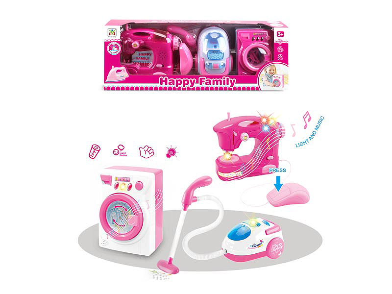 B/O Washer & Vacuum Cleaner & Sewing Machine W/L_M toys