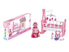 Baby Bed & 16inch Doll