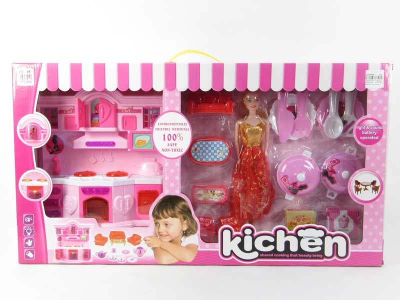 Kitchine Set W/L_M & Doll toys