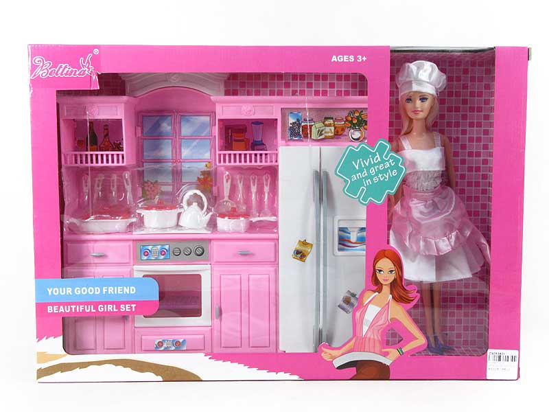 Cabinet Combination Set & Doll toys