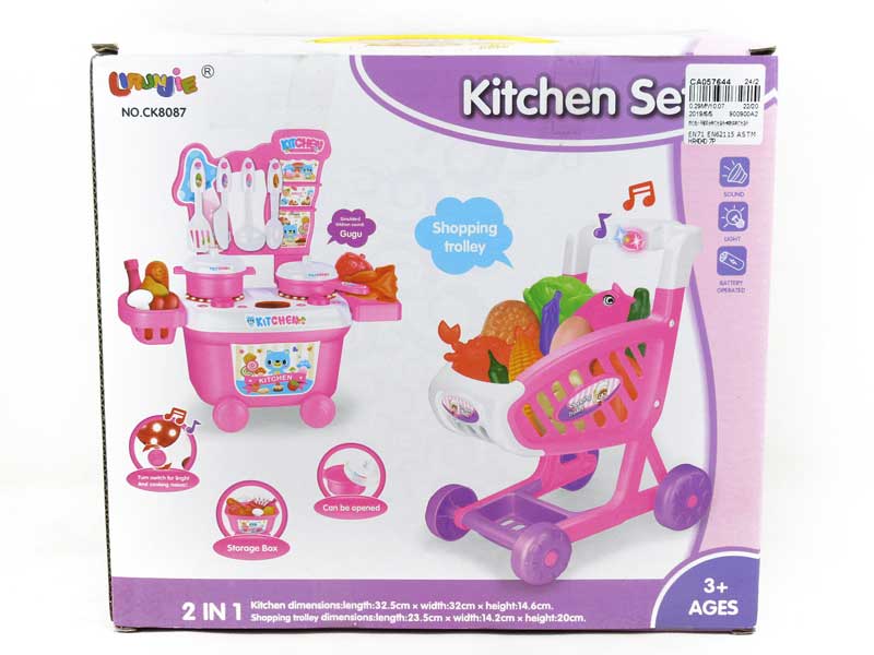Kitchen Set W/L_M & Shopping Car W/L_M toys