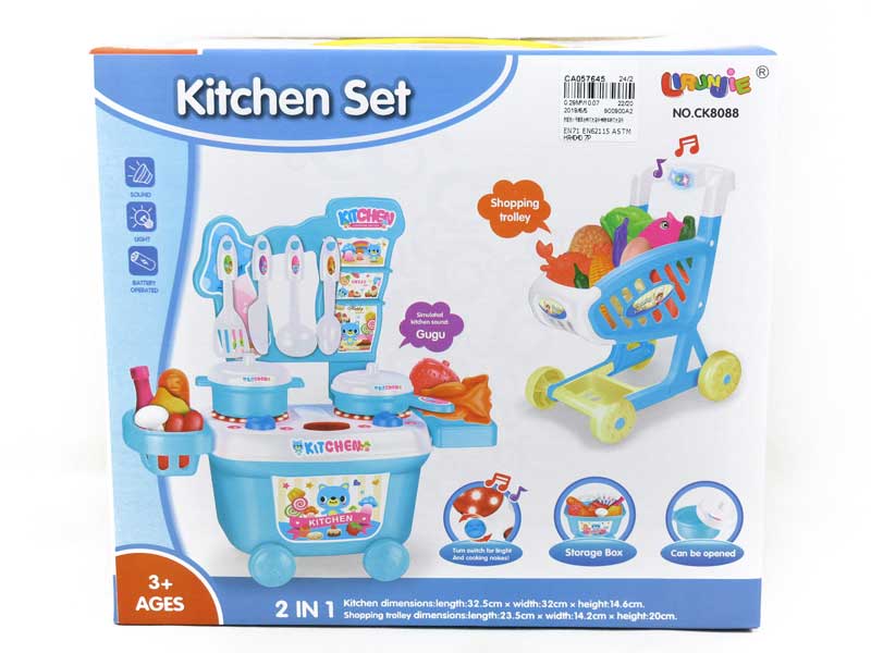Kitchen Set W/L_M & Shopping Car W/L_M toys