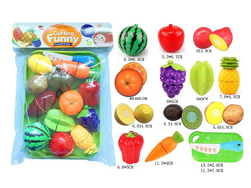Kids pretend kitchen toys cutting fruit and vegetable toys